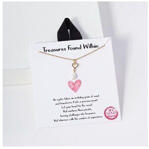 158. Treasures Found Within 18K Gold Dipped Necklace with Pearl Detail